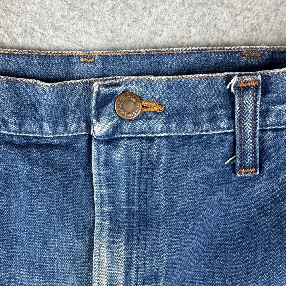 Vtg Wrangler Western 912DEN Denim Cut Off Shorts Blue Made in USA 35 - Picture 2 of 10
